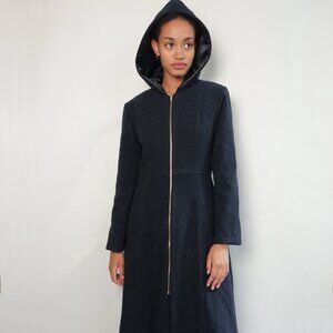 NEW Long Charcoal Cosplay Hooded Zipper Jacket | Cosplay Style Coat